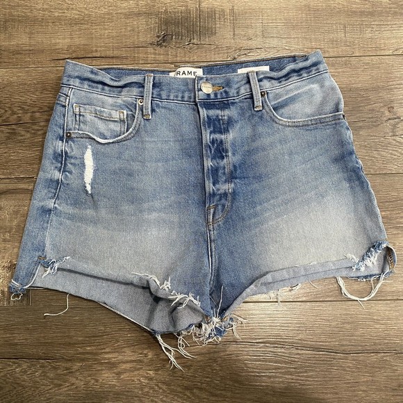 Frame Denim Pants - FRAME Denim size 28 Le Original Tulip High Waist Cut Off Jean Shorts